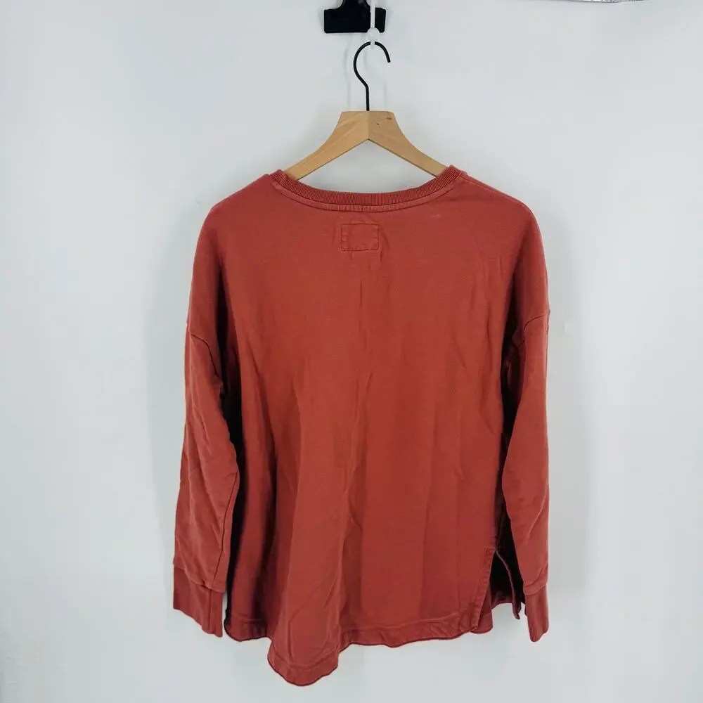 UpWest Resort Mercantile 100% Cotton Rust Long Sleeve Sweatshirt Size M - Picture 2 of 7